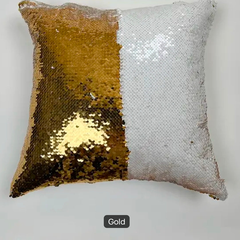 Personalized Sequin Pillow Cases-Gold