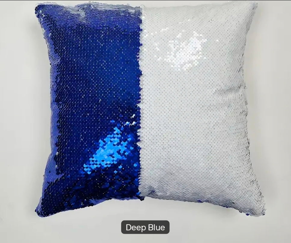 Personalized Sequin Pillow Cases-Blue