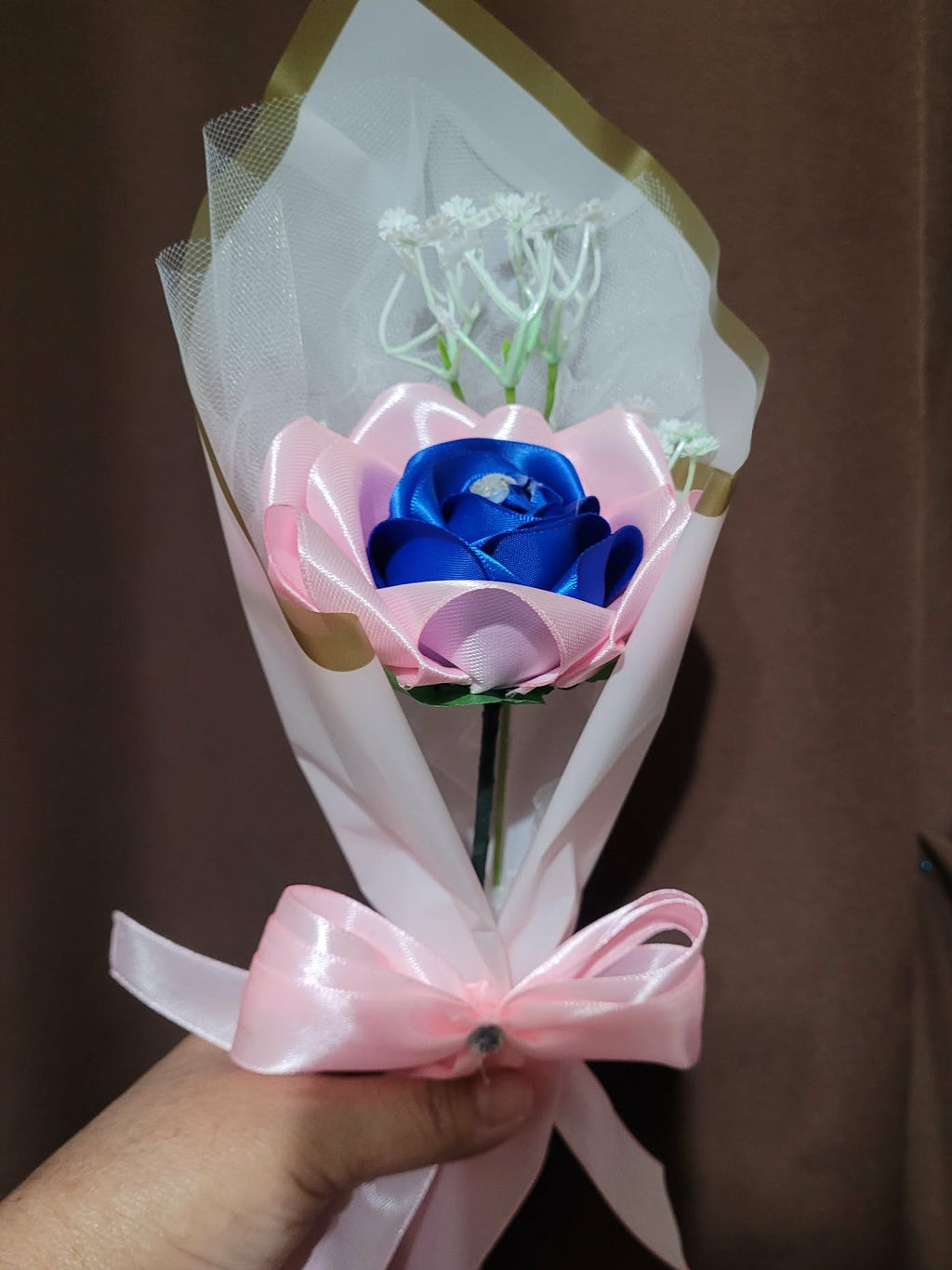 Pink & Blue Rose Bouquet