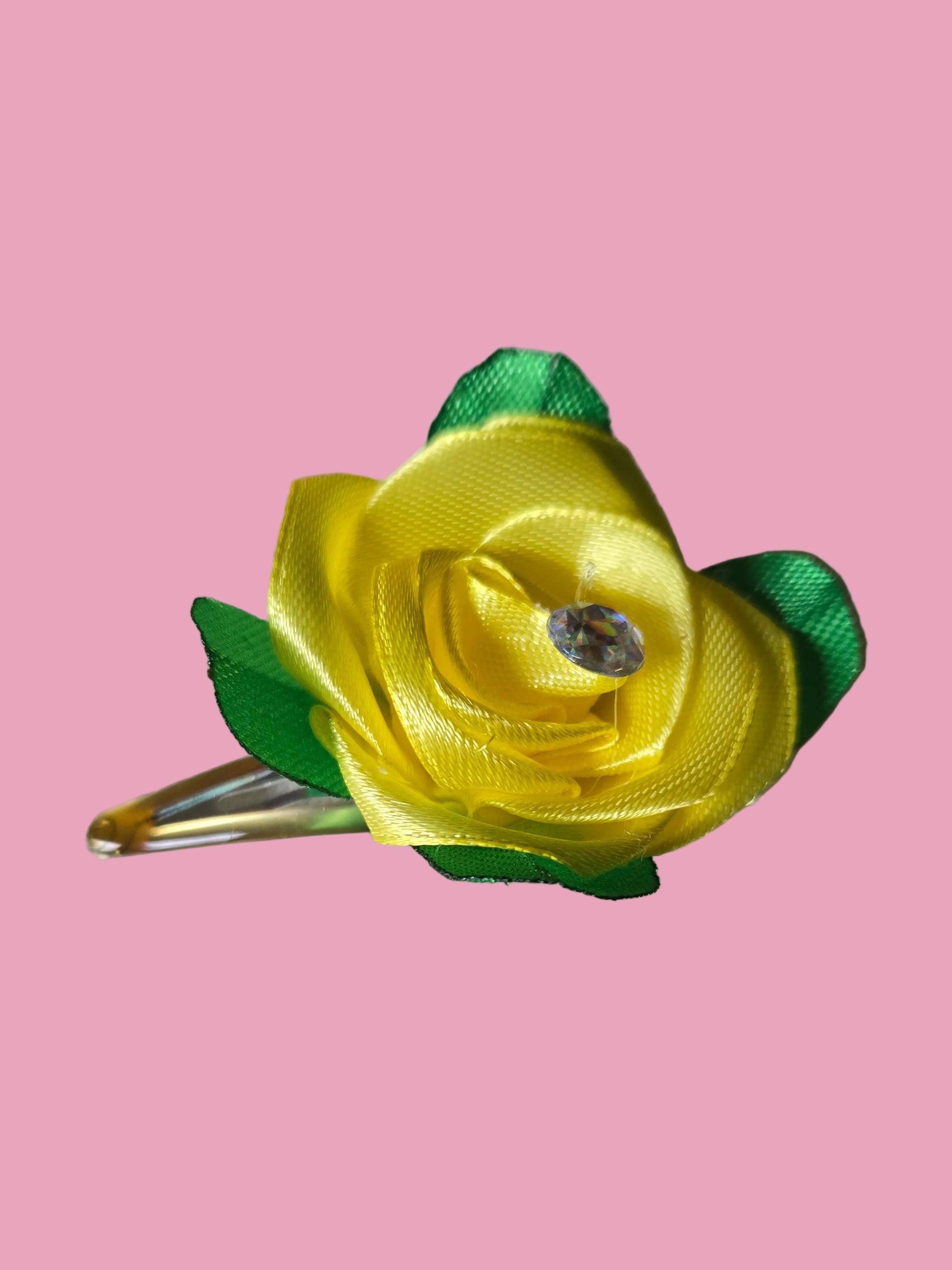 Yellow Rose Hair Clip