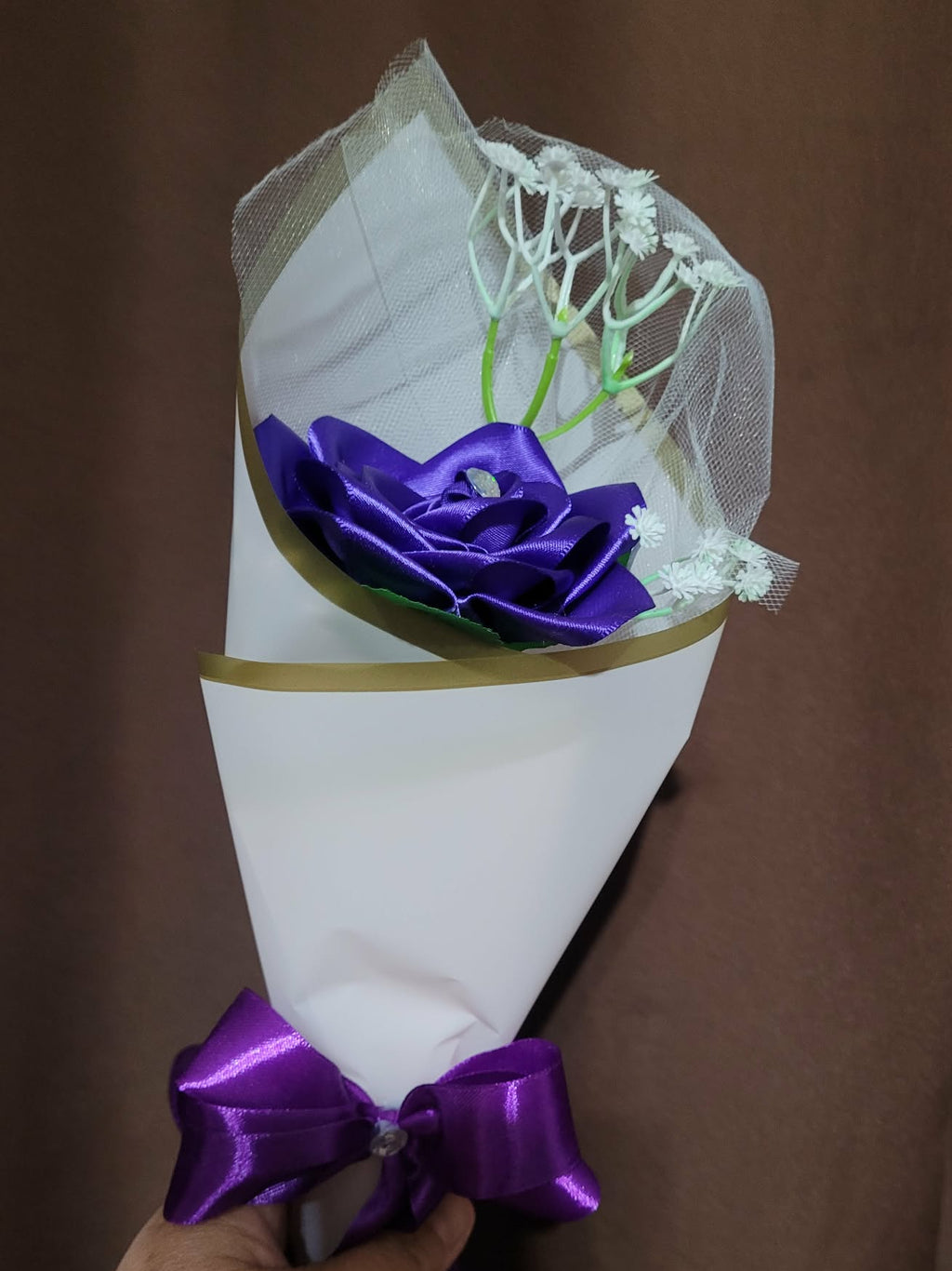 Purple & White Rose Bouquet